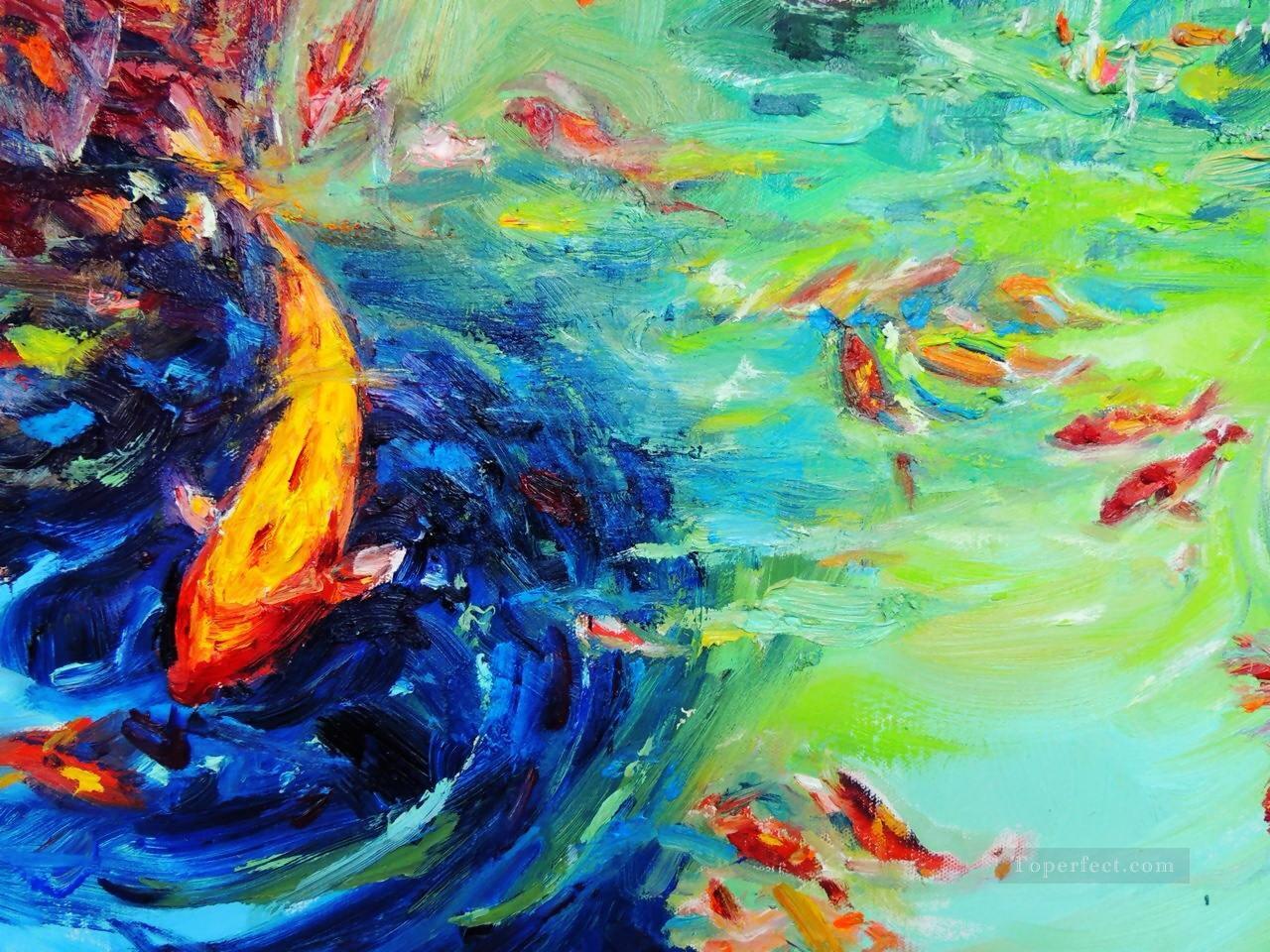 la familia de los peces 3 texturizada Pintura al óleo